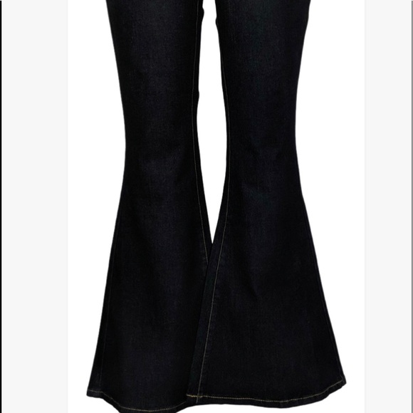 G.I.L.I Dark Wash Super Flare Denim Stretch Jeans Size 0 NWOT - Picture 10 of 13